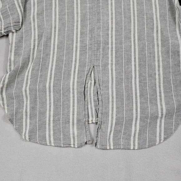 Lucky Brand Shirt Womens XL Striped Classic Long Sleeve Button Up Casual Linen - Picture 4 of 9